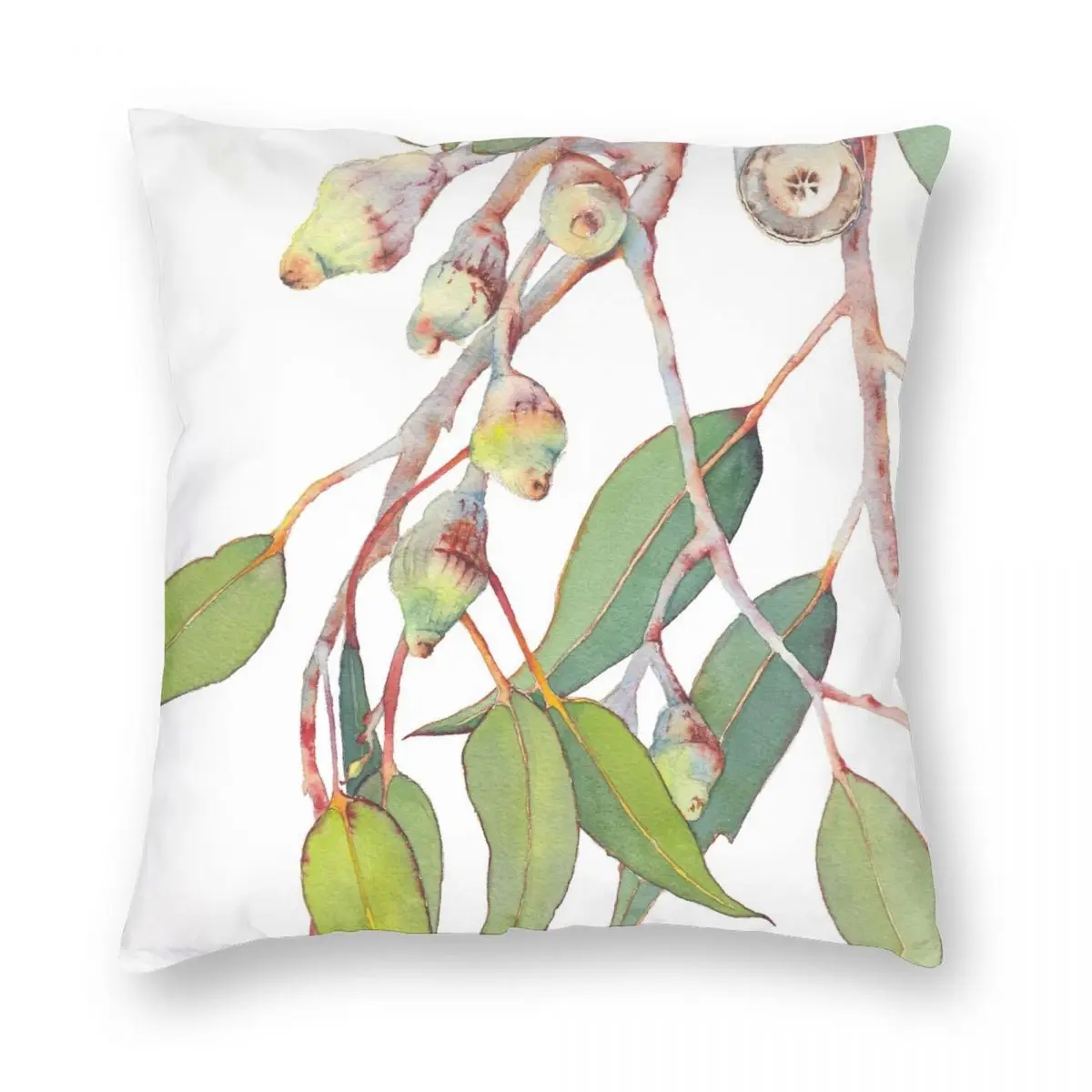 

Australian Native Eucalyptus Tree Branch Pillowcase Polyester Linen Velvet Creative Zip Decor Throw Pillow Case Car Cover 45x45