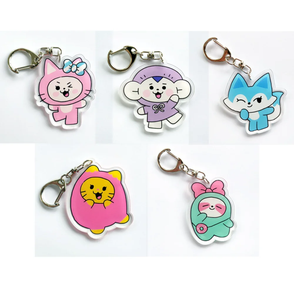 Брелок для ключей Kpop ITZY прозрачный акриловый мультяшный брелок MDZY Yeji Lia Ryujin Chaeryeong