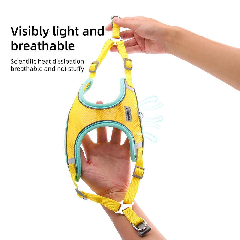 Поводок для собак Дышащий и удобный жилет на груди спине со светоотражающим