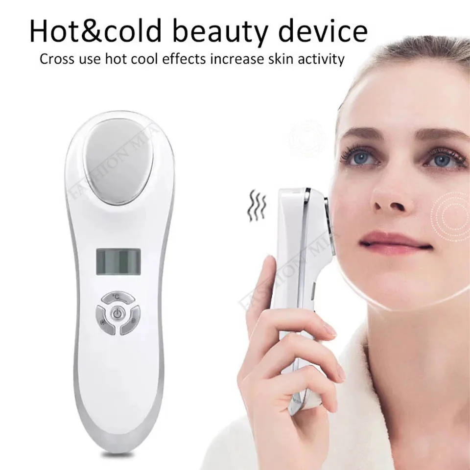 

Портативное устройство для горячего и холодного охлаждения, ультразвуковое устройство для криотерапии, вибромассажер для гладкой подтяжки кожи, подтяжки, сужения пор