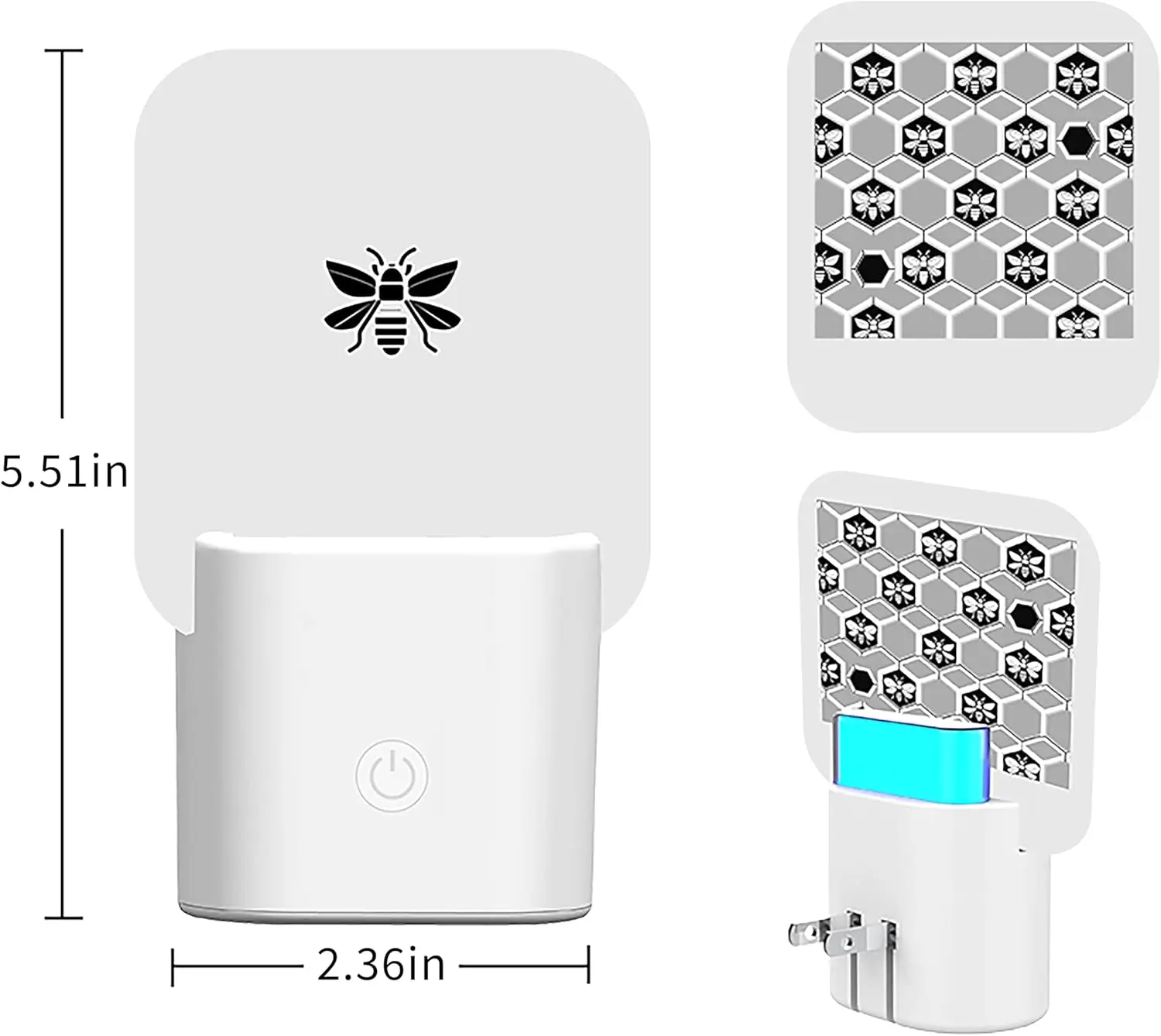 HECO Fruit Fly Trap Flies Traps Indoor for Flying Killer with Blue Night Light Gnat Moth Catcher