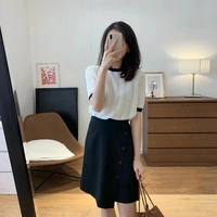summer 2022 high sense temperament hong kong style suit womens younger fashion retro chic skirt two piece suit western style