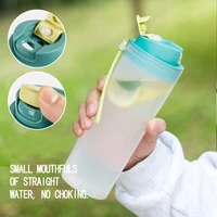 hot sales sports water bottle 350500ml transparent sip straight drink bottle large capacity water cup water mug with rope