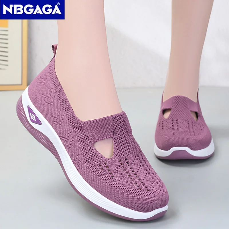 Женские Слипоны С Дышащей Сеткой Кроссовки Для Фитнеса Нескользящая Плоская