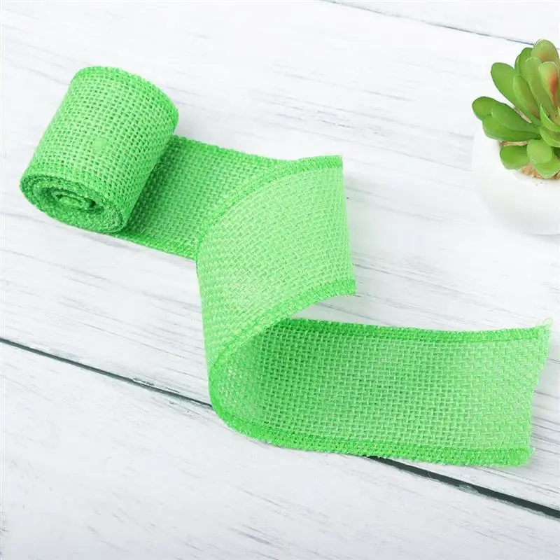 

2M Jute Burlap Ribbon Roll for Christmas Decoration Weddings Belt Strap Floristry Party Christmas Decoration DIY Gift Packing