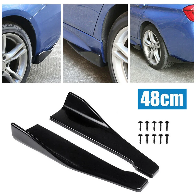 

Универсальный Спойлер для автомобильного бампера из углеродного волокна, 2 шт., сплиттер угла для задней губы, защитный рассеиватель крыльев, боковая юбка для защиты от ударов, черный