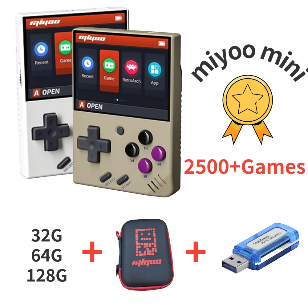 

MIYOO MINI Portable Retro Handheld Game Console 2.8 Inch IPS HD Screen Video Game Consoles Linux System Classic Gaming Emulator