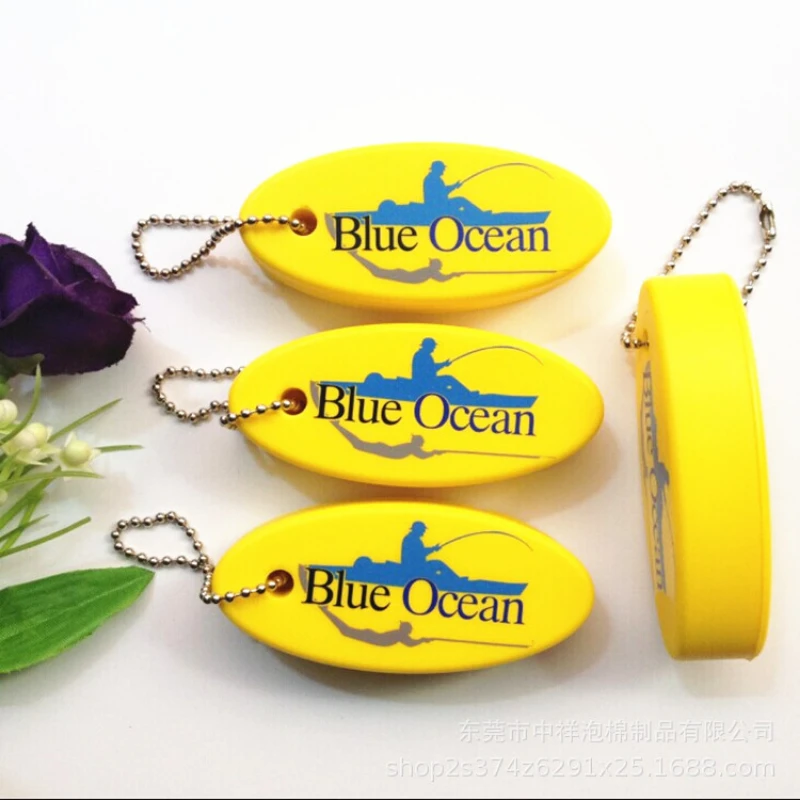 eva key chain creative sponge shaped advertisement PU floating key chain foam silk screen logo