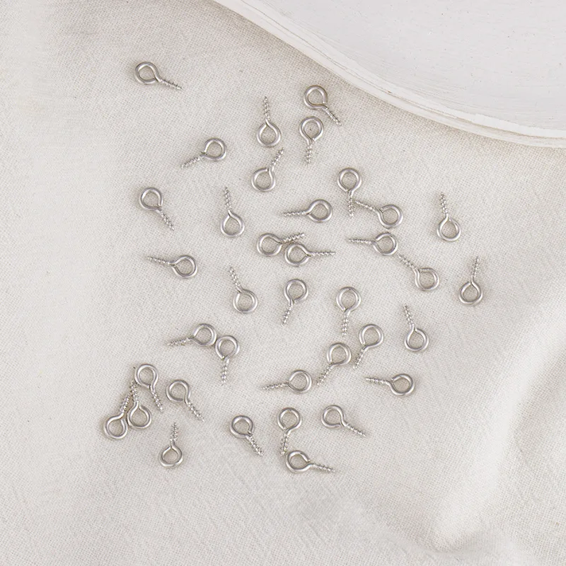 Brass Screw Eye Pins for Handmade Jewelry Findings Mini Hooks Drilled Threaded 8mm 10mm Eyelets Bail Pegs Diy Craft Accessories