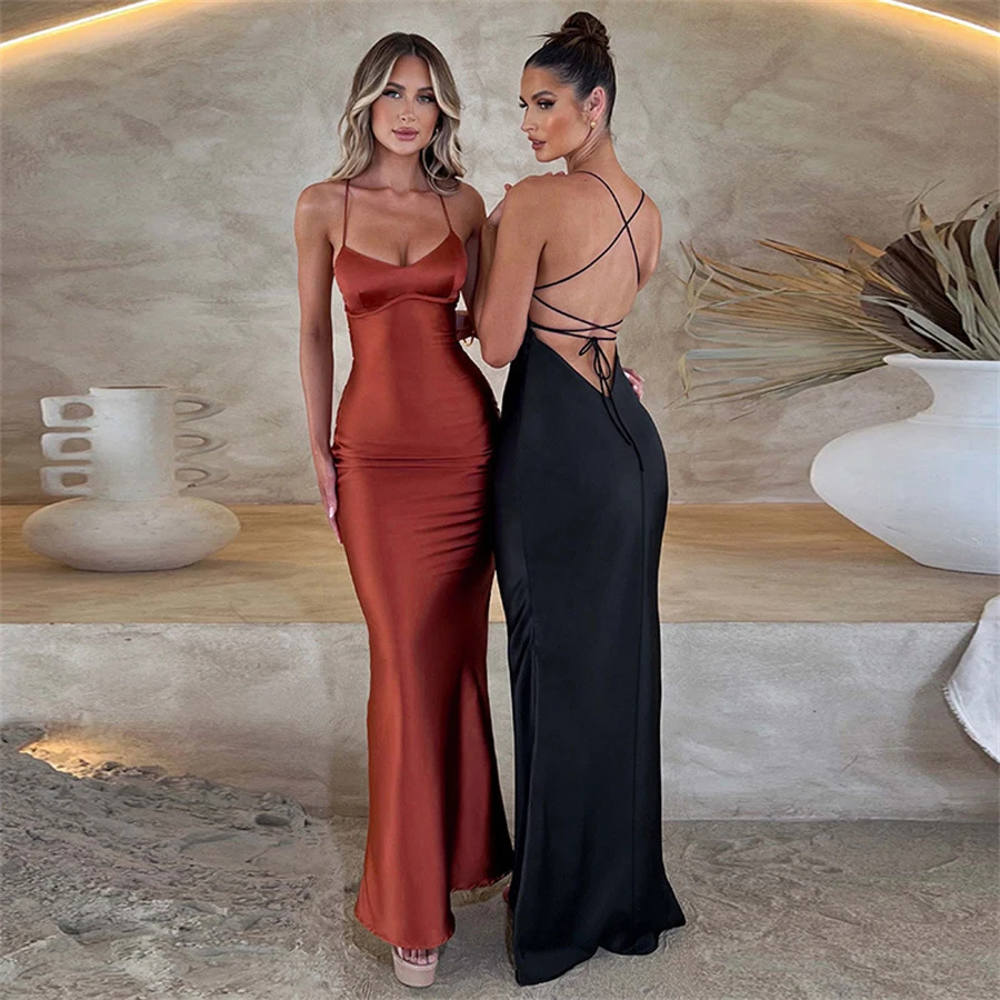 

Женское платье-макси с открытой спиной, сексуальное Сетчатое прозрачное облегающее платье с принтом, летняя пляжная одежда, элегантное Клу...