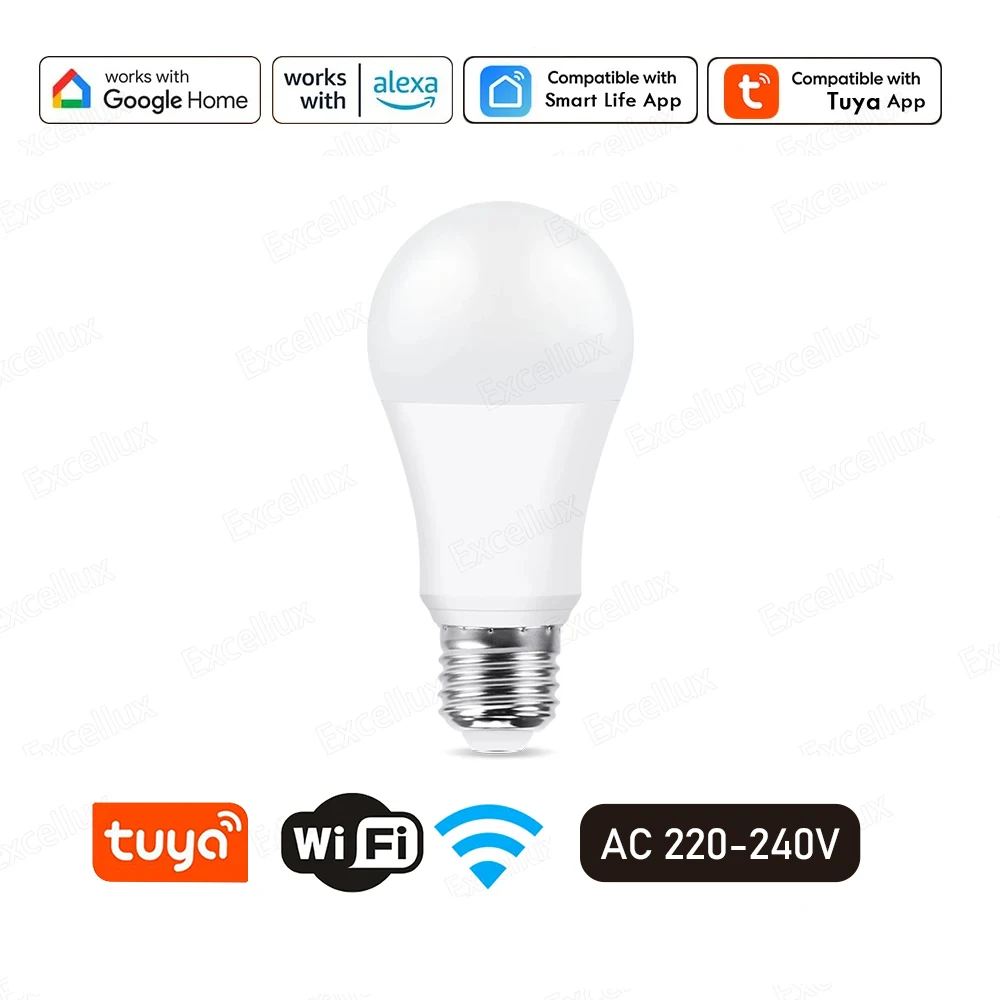 

Excellux Умная светодиодная лампа E27 Bluetooth WiFi 15W RGB C+W
