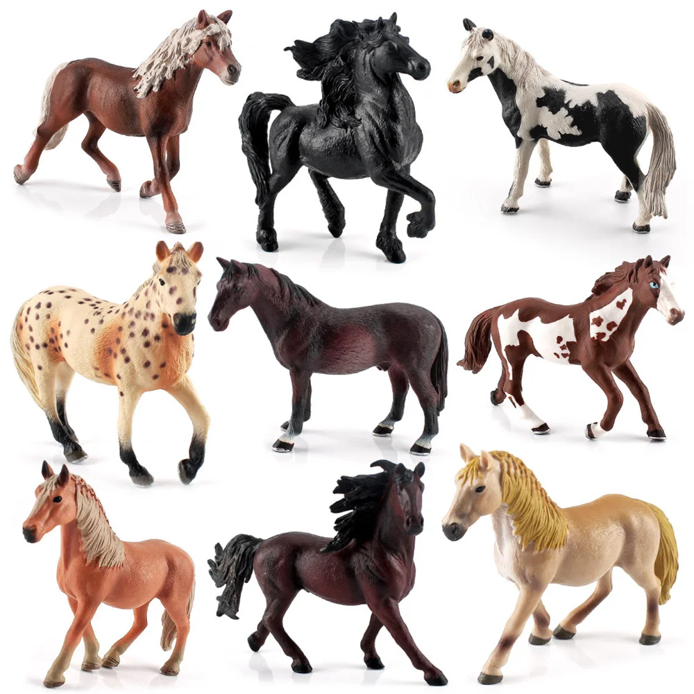 

Simulation Wild Animal Horses Model Figurines Animaux Appaloosa Harvard Quarter Arabian Horse Collectible Figures Toys Hobbies