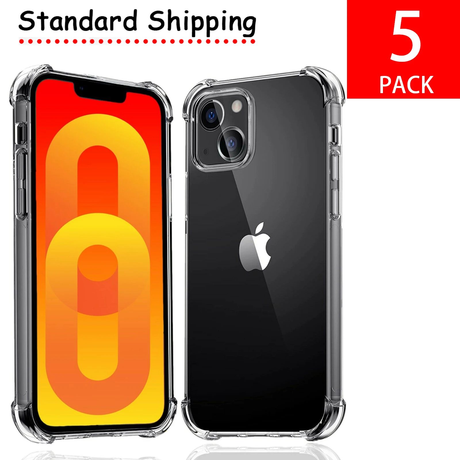 5 шт./упаковка резиновый тонкий гибкий прозрачный амортизирующий чехол из ТПУ с