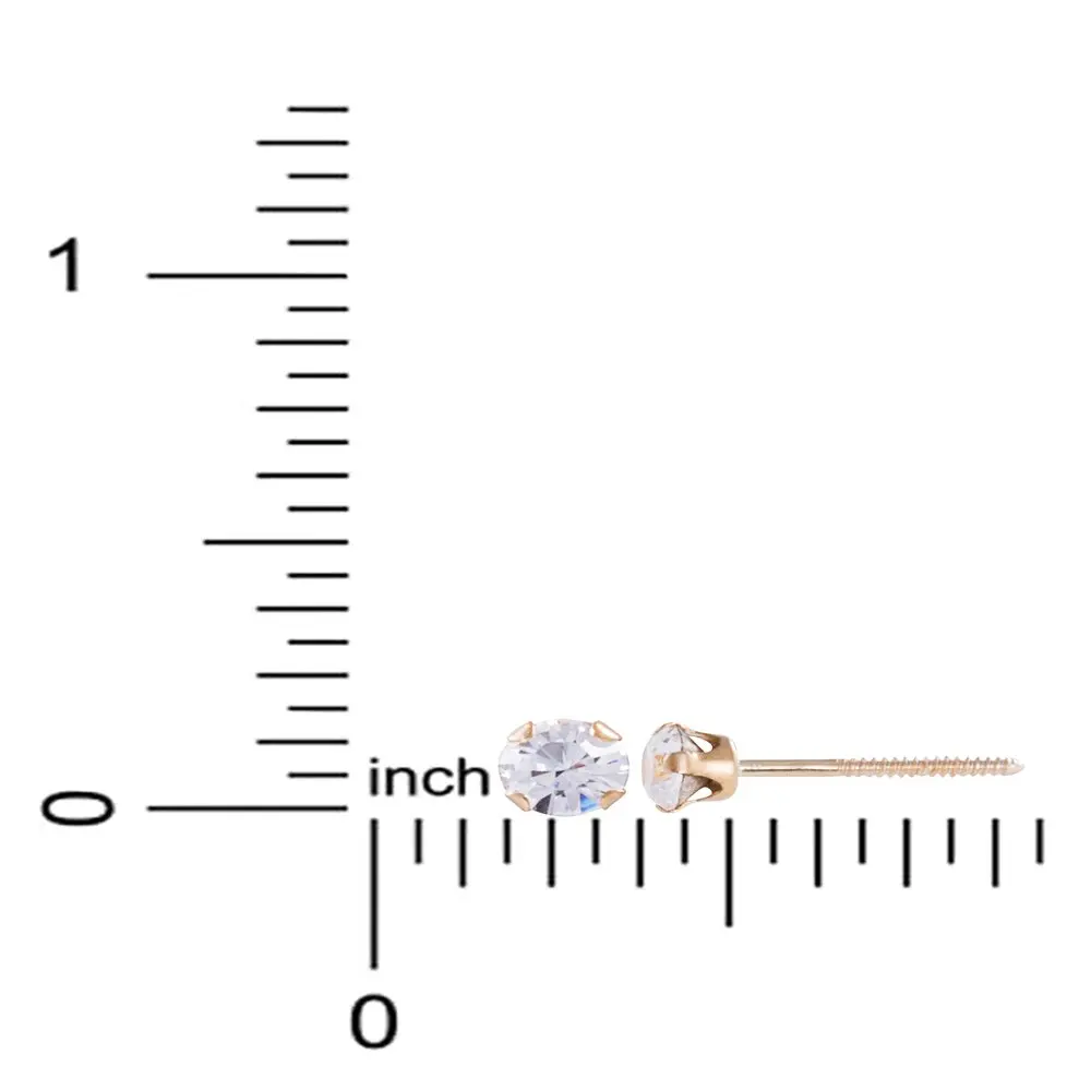 

Женские круглые серьги-гвоздики из 14-каратного желтого золота с фианитами
