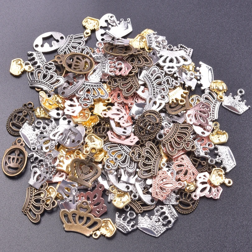 

Mix Vintage Crown Pendant Bulk Charms For Jewelry Making Supplies Handmade Earrings Bracelets Charm Metal Accessories Breloque