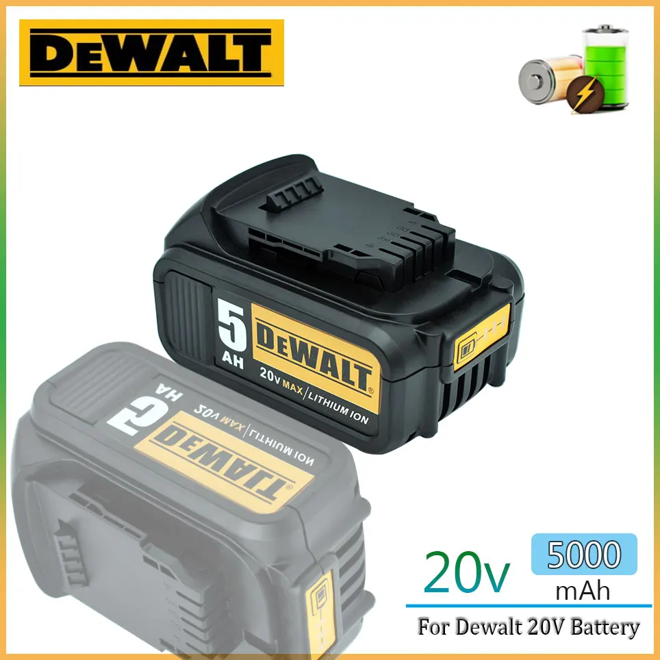 

20V 5.0AH 100% Original rechargeable power tools battery ,for DeWalt DCB184 DCB181 DCB182 DCB200 18V battery