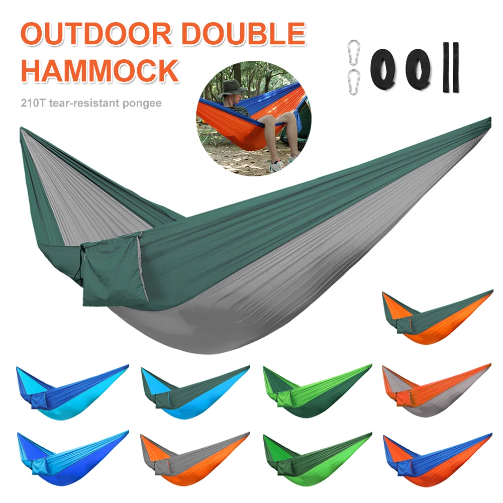 

Camping Parachute Hammock Double Person Solid Color Hammock with Hanging Rope for Backpacking Camping Hiking Travel Beach Garden