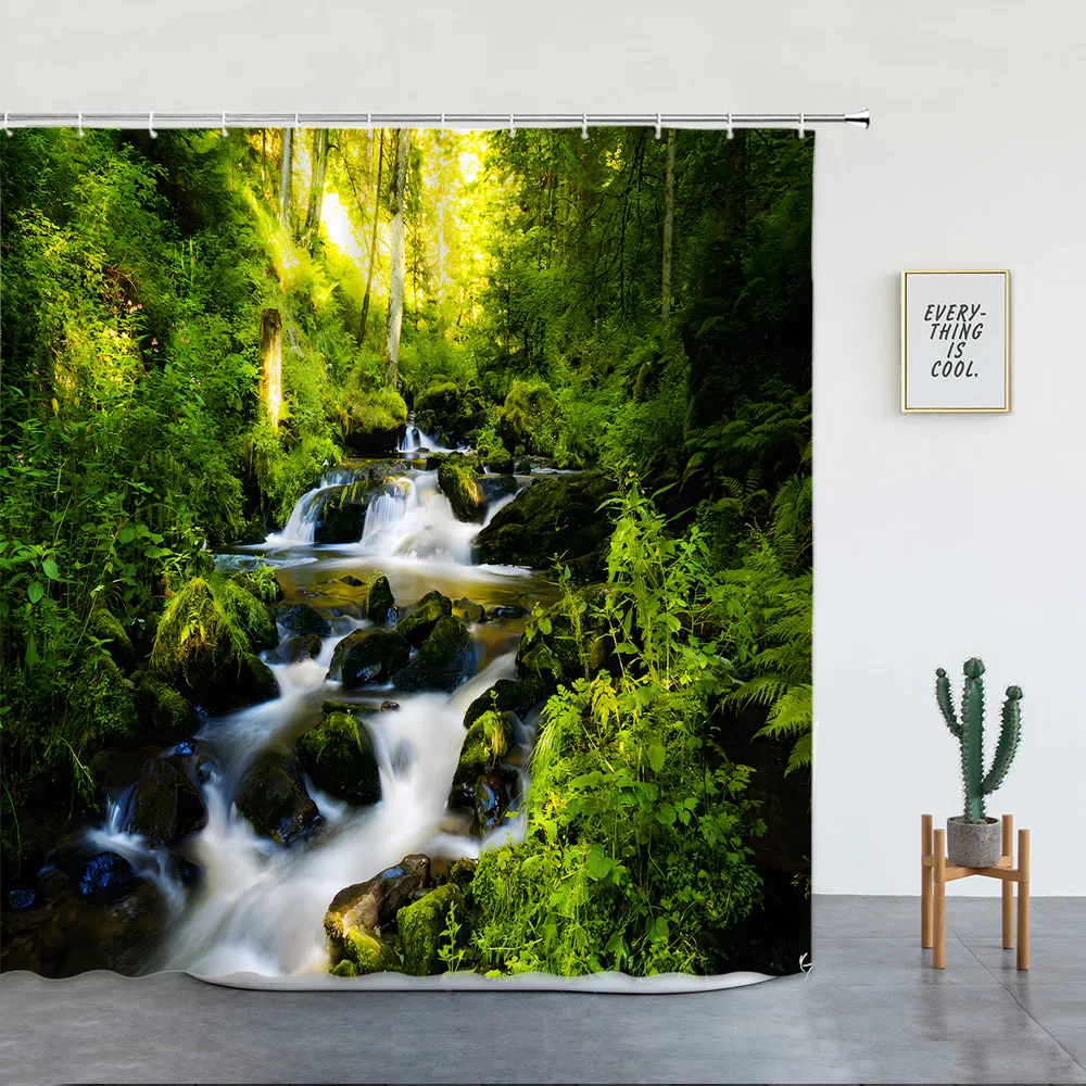 

Природный лес, ландшафт, фотообои, растения, деревья, деревенский пейзаж, ткань, принт, декор для ванной комнаты, набор занавесок