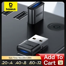 Baseus-USB 블루투스 어댑터, 블루투스 5.1 음악 오디오 수신기 송신기, PC 스피커 노트북 무선 마우스 USB 송신기