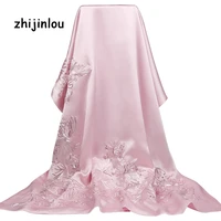 zhijinlou hot selling newest style silk scarves fashion women luxury embroidery soft feeling silk scarf
