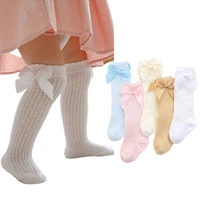 3 pair 0 36months%c2%a0newborn stocks for kids baby boys girls cotton soft knee high stocking toddler solid color%c2%a0mesh bowknot socks