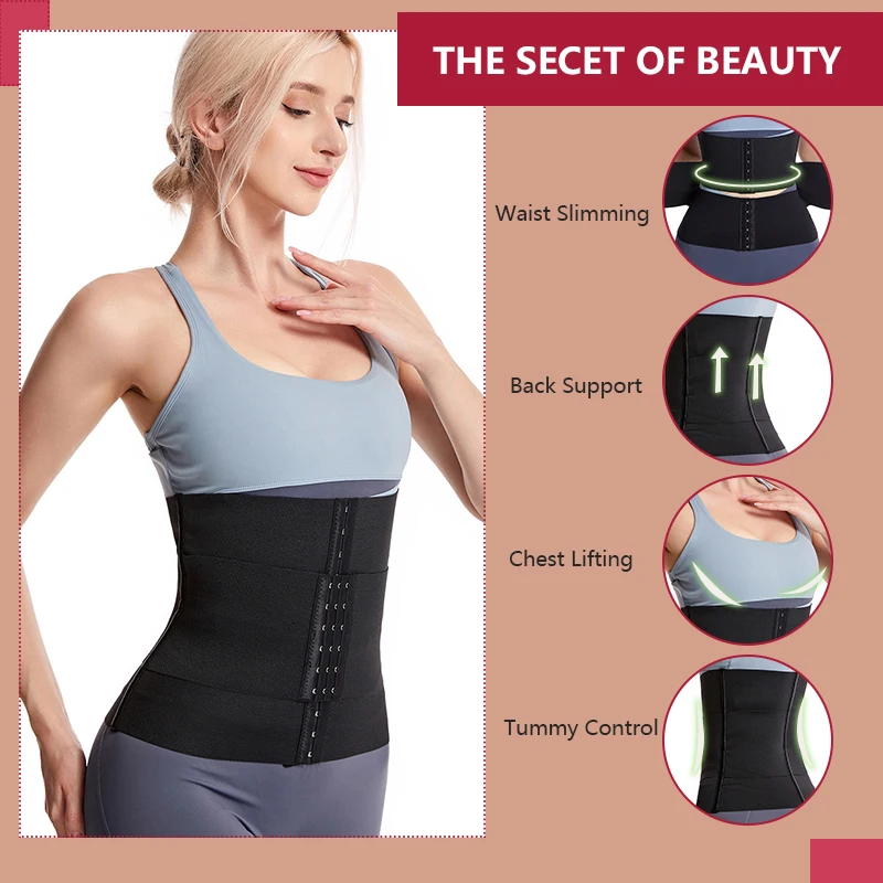 Waist Trainer for Women 3 Segmented Hourglass Underbust Body Shaper with Steel Bone Tummy Control Workout Girdle Cinchers Corset
