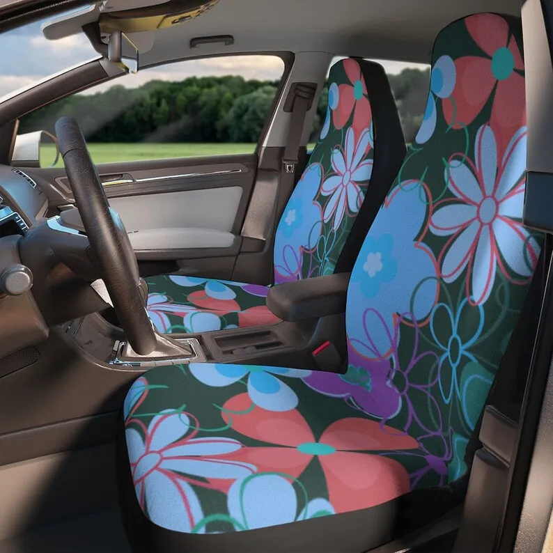 

Flower Power Hippie Car Seat Covers Car Seat Accessory Retro Mod Car Decor Vehicle Hippie Van Seat Cover Car Gift