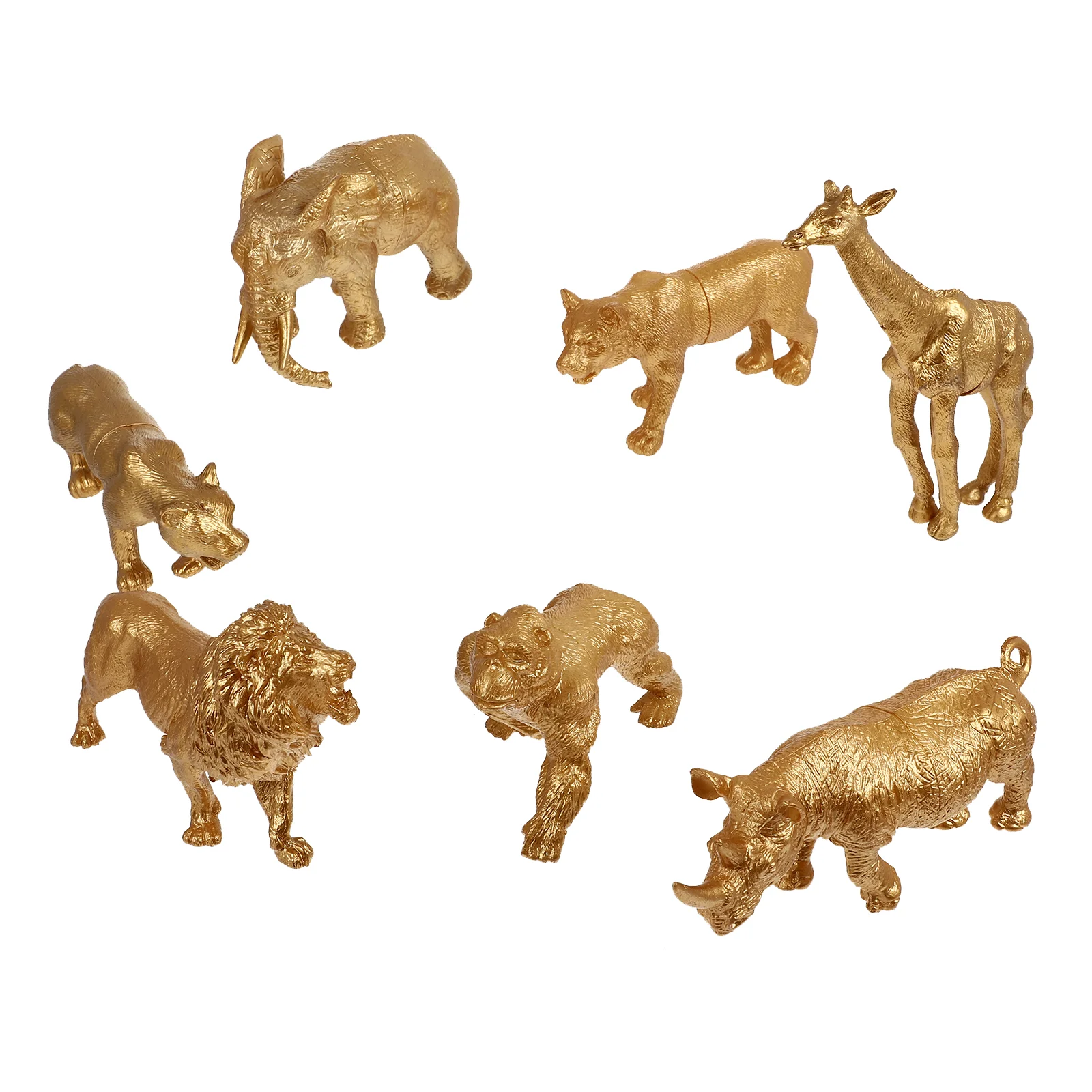 

Animal Animals Figures Gold Figurines Decor Mini Model Zoo Wild Statue Jungle Woodland Ornament Kids Figurine Toys Elephant