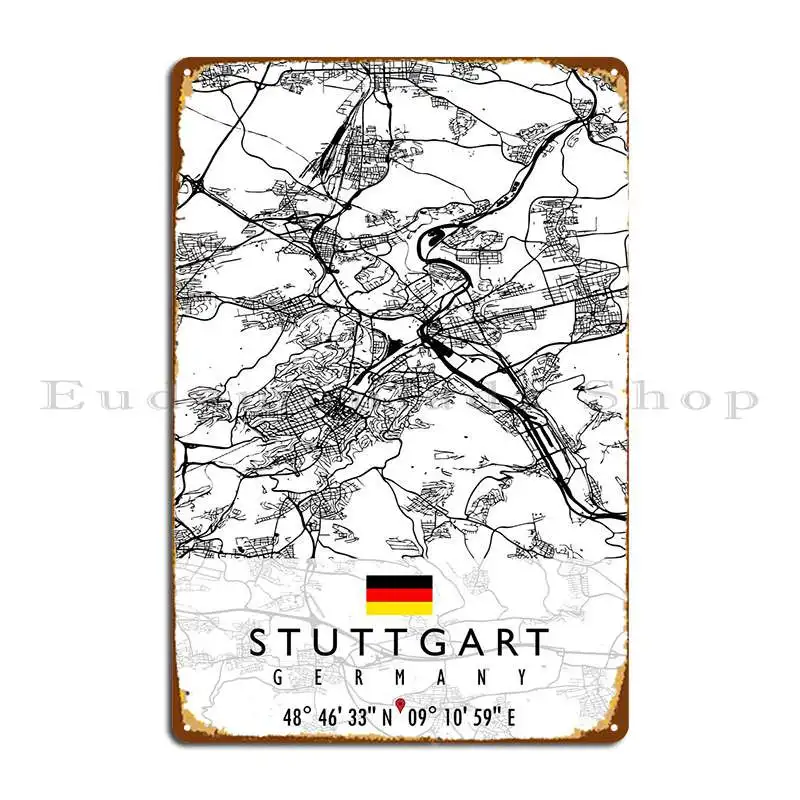 

Карта стутгарта, Германия, металлический знак, домашний гараж, таблички, украшение, железный кинотеатр, жестяной плакат