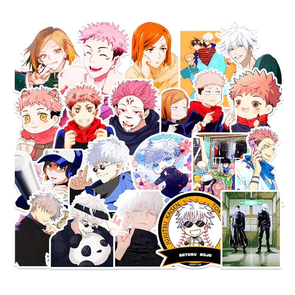 

10/50 Pcs Anime Cartoon Jujutsu Kaisen Graffiti Sticker Decorated Skateboard Pencil Case Helmet Suitcase Thin Waterproof Sticker