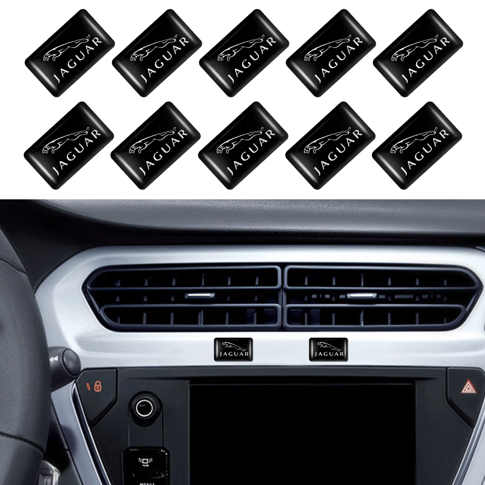 

10pcs Car Window Lift Button Stickers Steering Wheel Badges Interior Decoration For Jaguar XF XJ E-Type F-Pace E-Pace X-Type R S