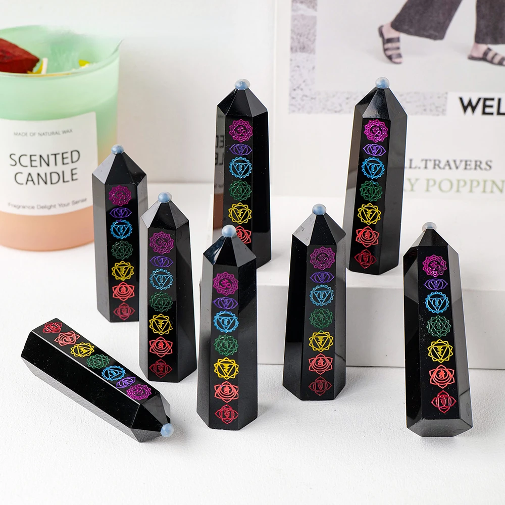 

1 шт. натуральный хрустальный камень, черный кварц, обсидиан, чакра, точечные энергетические символы, кристальная башня, декоративные украше...