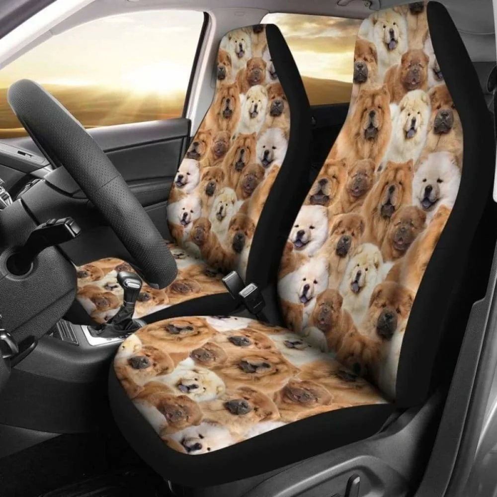 

Chow Chow Full Face Car Seat Covers,Pack of 2 Universal Front Seat Protective Cover