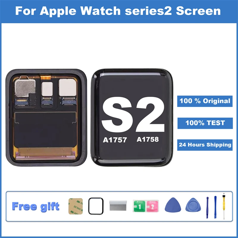100% Original Screen for Apple Watch Series 2 38mm 42mm LCD Display Touch Screen Digitizer Assembly iwatch A1757 A1758 Replace