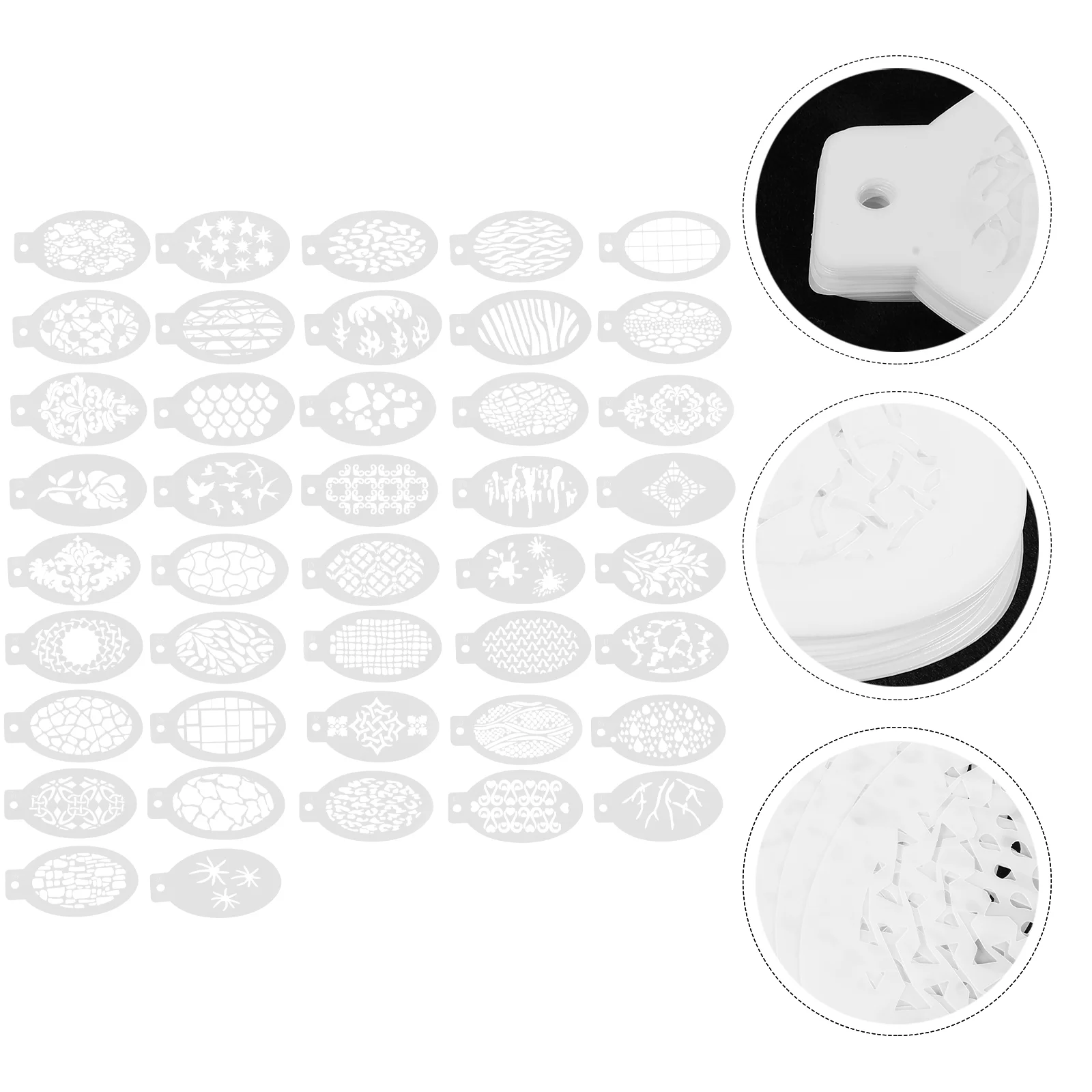 

42 Pcs Stencils For Face Paintings Face Set Painting Template Body Mold Top Coat Supplies White Tools Decoration
