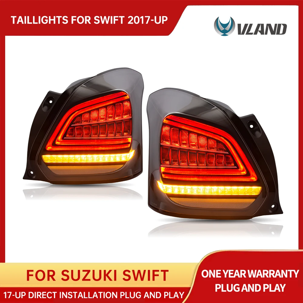 

VLAND Car Styling Taillights for Suzuki Swift 2017 2018 2019 2020 LED Tail Light DRL Tail Lamp Turn Signal Rear Reverse Brake