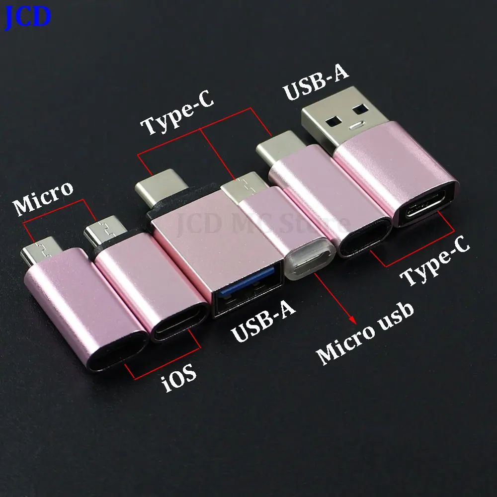 Фото 1-5 шт., адаптер Micro USB3.1 Type-C iOS цвета розового золота, переходник с разъемом типа «папа» на «мама», разъем для зарядки телефона Samsung S8 S9 Xiaomi №1
