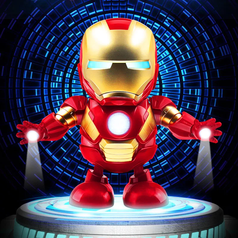 

19cm Disney Dancing Iron Man Spider-Man Hulk Figures Action Music Shiny Electronic Marvel Superhero Kids Girls Christmas Toys
