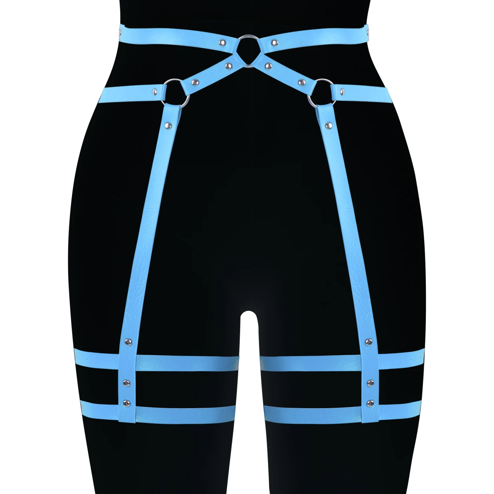 

Leather Harness Garter Belt Punk Adjust Harajuku Goth Crop Body Sexy Lingerie Bondage Fetish Rave Womens Harness Tops Cage Bra