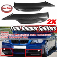 2pcs real carbon fiber e90 car front bumper lipd splitter iffuser spoiler for bmw e90 e91 3 series 2005 2008 4dr m tech bumper