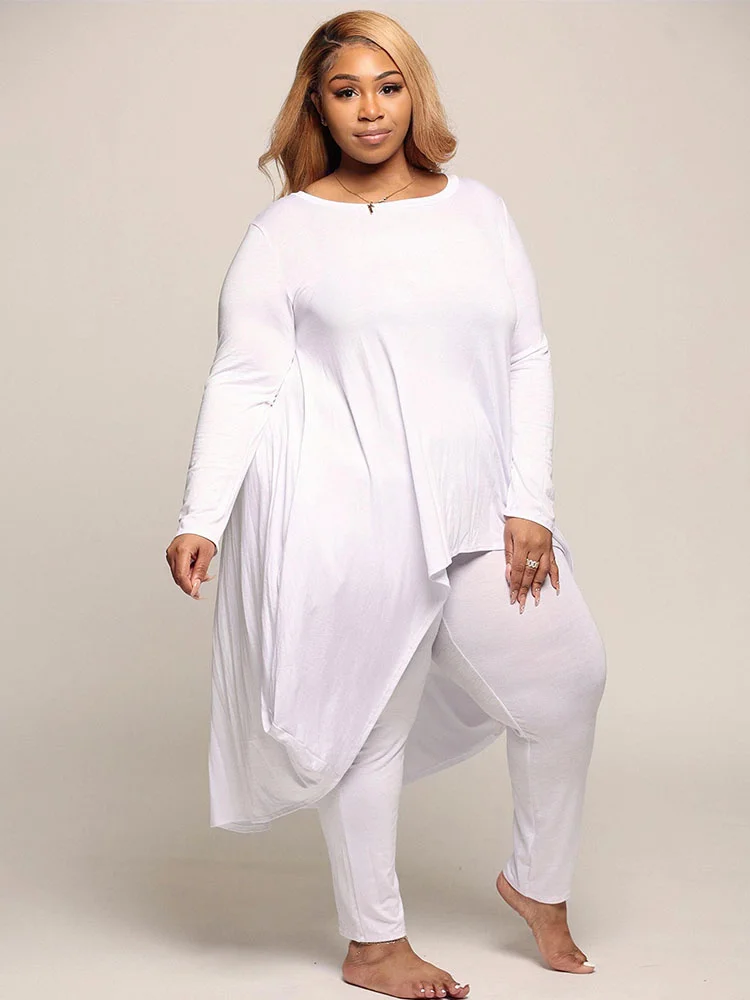 Plus Size Two Piece Sets Womens Outifits T-shirts with Leggings Pants Lady Curvy Large Size Suit Wholesale Bu 3xl 4xl 5xl 6xl
