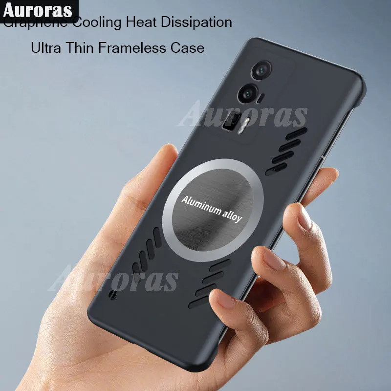 

Auroras For Xiaomi Poco F5 Pro Case Ultra-Thin Bezel-less Suction Radiator Magnetic Attraction Shell For Poco F5 Cover