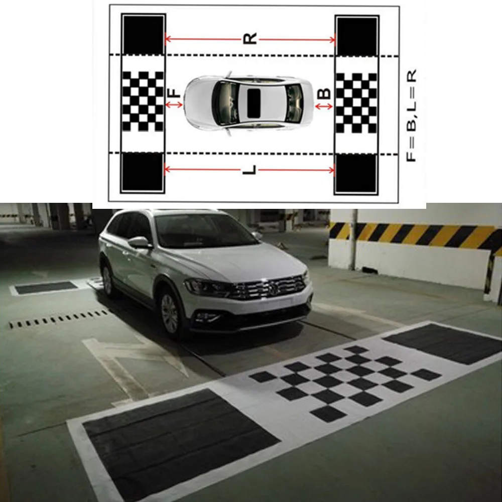 

2D Car Camera Correction Calibration Cloth for 360 Degree Surround Bird View Panoramic 4 Way Camera System