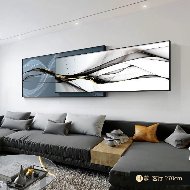 

Modern simple living room decoration painting light luxury abstract sofa background wall bedroom atmosphere high-end fresco