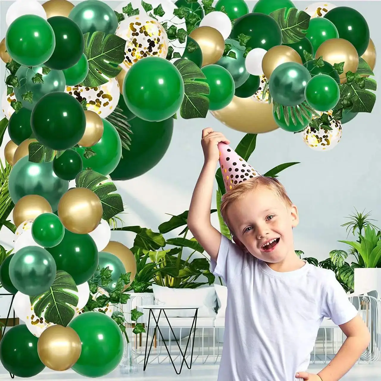 

Jungle Safari Green Theme Balloon Garland Arch Kit Kids Birthday Party Foil Latex Balloons Gender Reveal Baby Shower Decorations