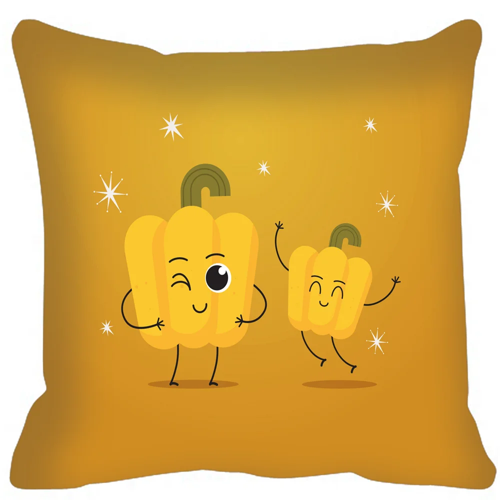 

Home Decoration Kawaii Vegetables Pattern Square Cushion Pillow Case Cover