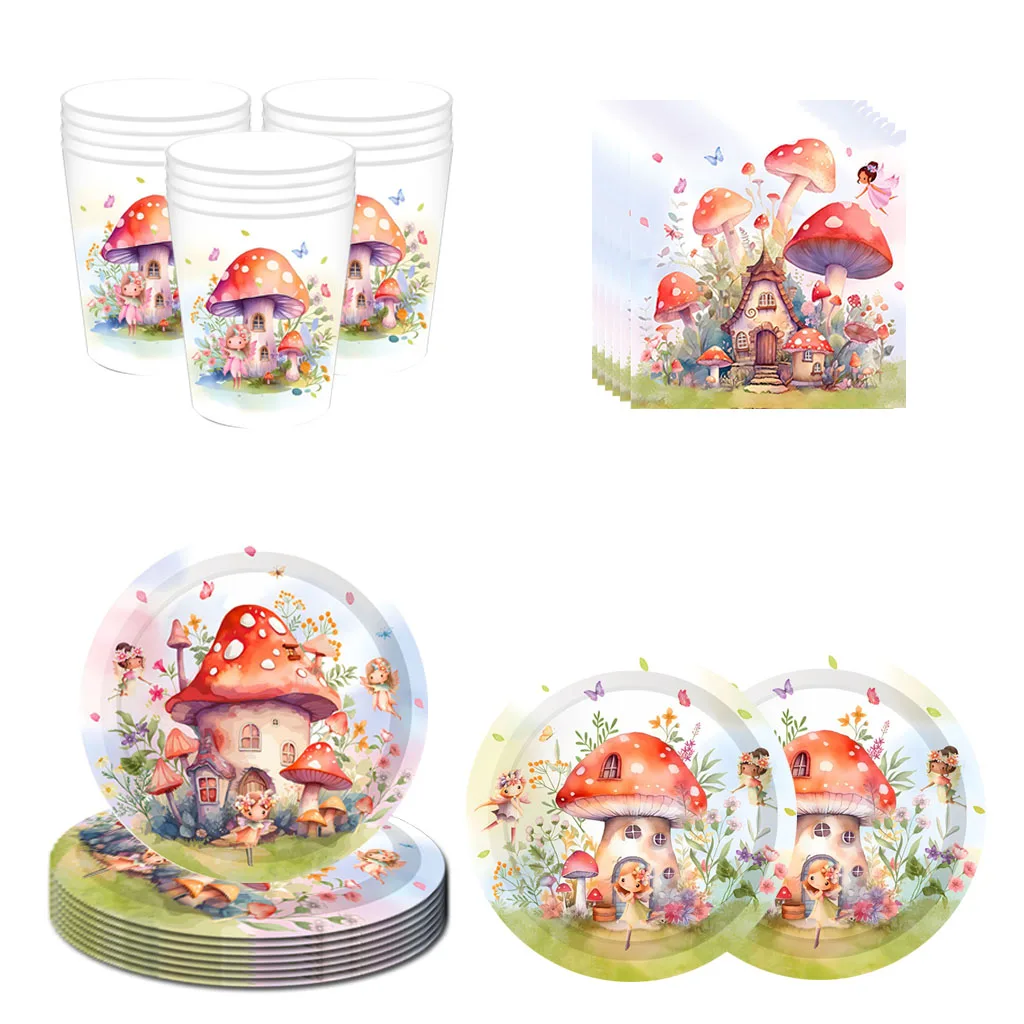 Одноразовая посуда в виде грибов