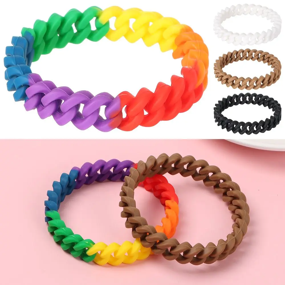 

Party Silica Gel Cuff Fashion Colorful Rubber Bangles Charm Band Silicone Bracelets