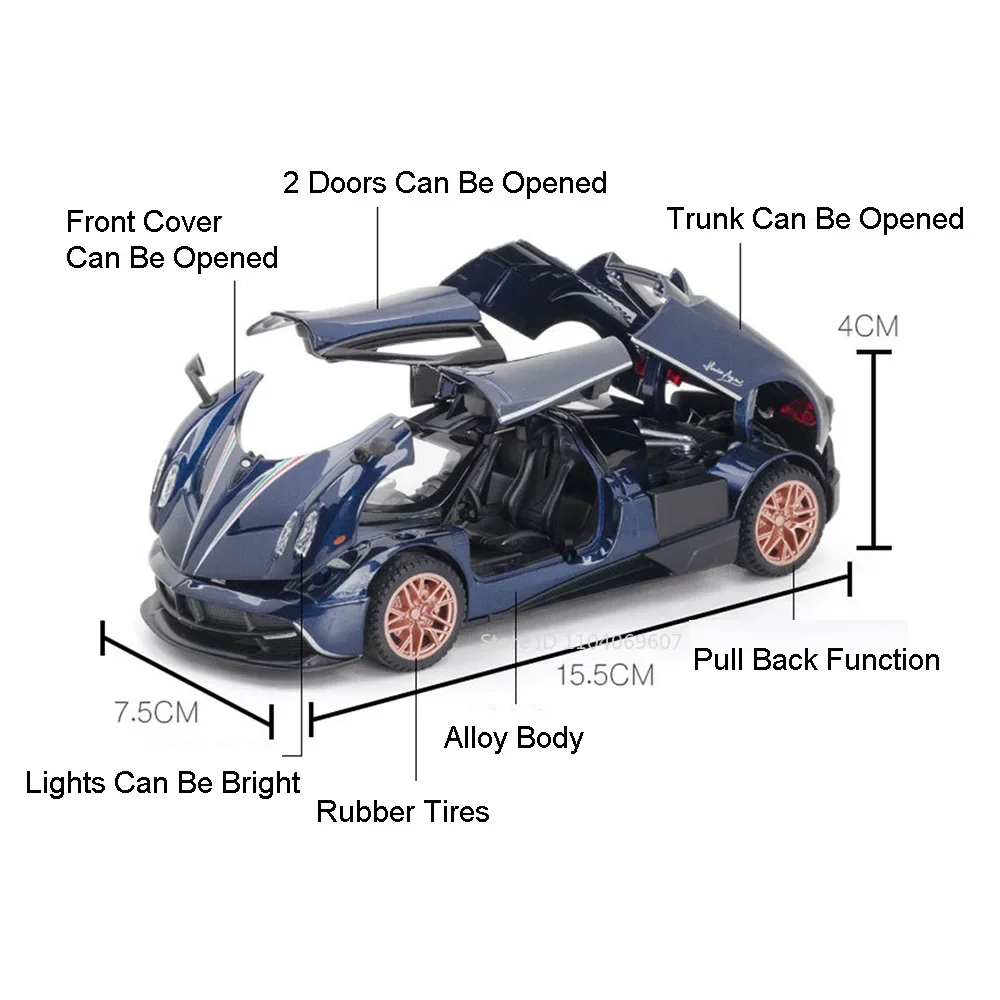 Pagani Huayra Dinastia Масштаб 1:32 Литая Под Давлением Модель Автомобиля Игрушечный