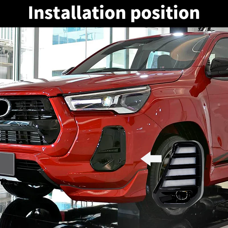 Фото Подходит для Toyota Hilux Revo GR Sport 2020-2023: передний бампер, дневные ходовые огни, указатели поворота, аксессуары. №3